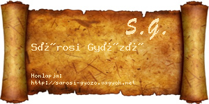 Sárosi Győző névjegykártya